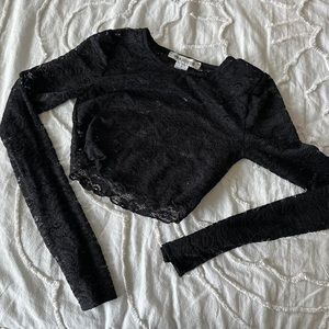 Urban outfitters cropped lace tee